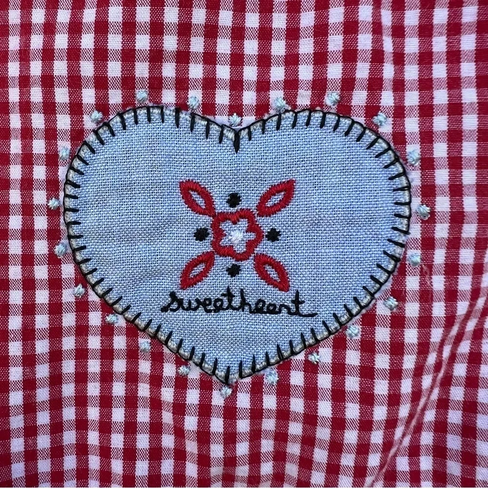 Vintage Gymboree Red Gingham Girl Sweetheart Bubble Romper Sleeveless 3-6 Mos